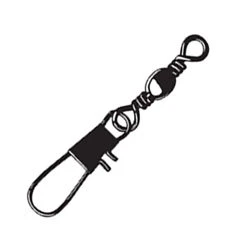 Mustad Black Barrel Swivel With Interlock Snap